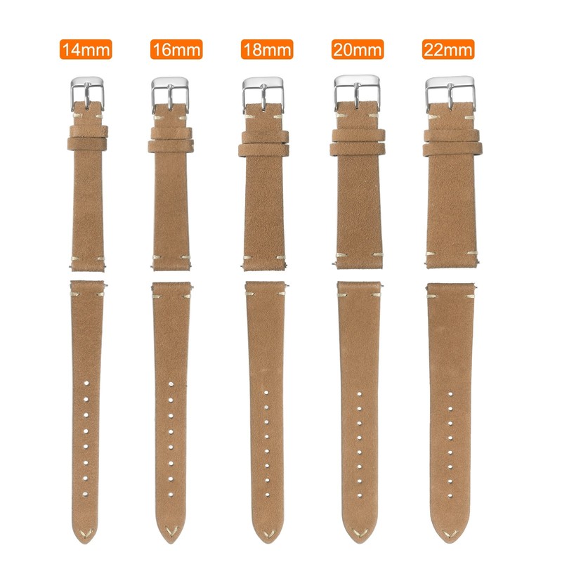 Suede Watch Straps for Quick Release 22mm Light Brown gallery