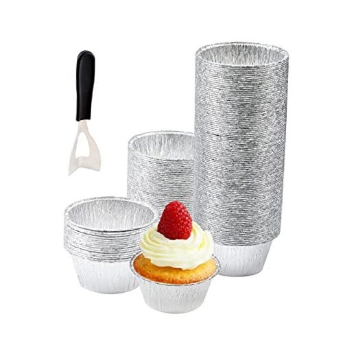 Aluminum Foil Baking Cups, 200 Pack Disposable 4 Oz Ramekins Aluminum Cupcake