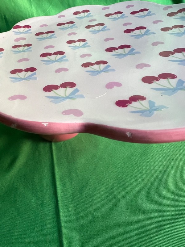 Cake stand - Cherry design and. Pink bow stand. gallery