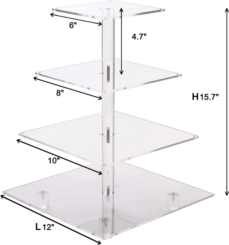 4-Tier Blue Acrylic Pastry Stand with Decorative LED Lights for Celebrations gallery