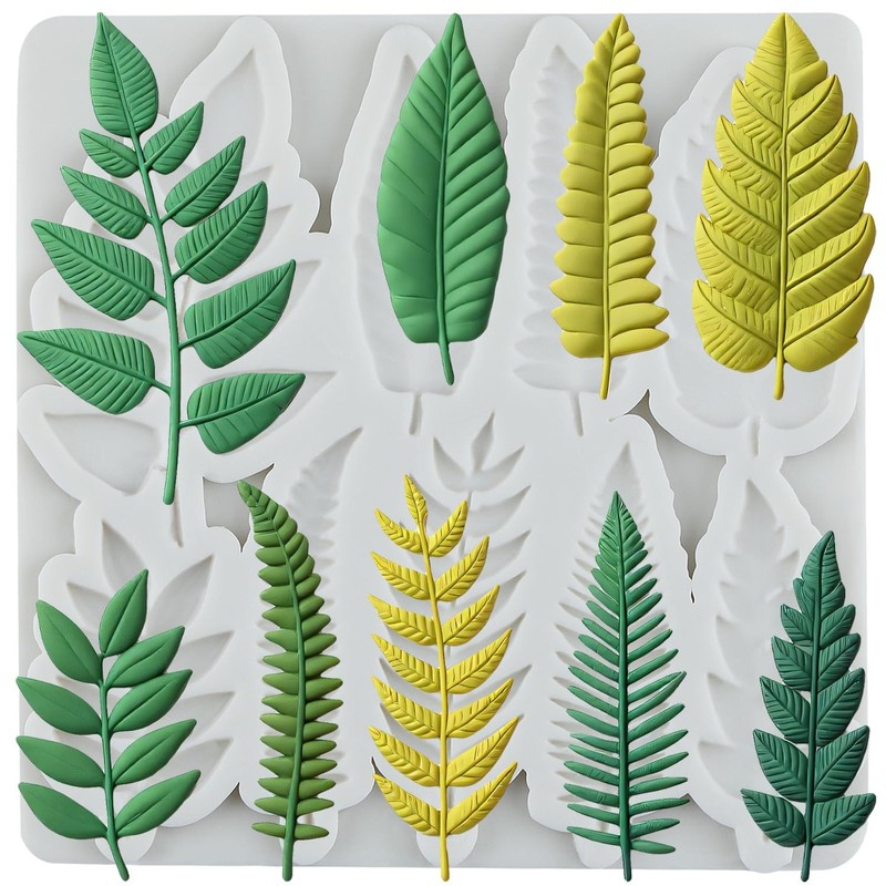 Tropical Leaf Polymer Clay Molds Fern Leaves Vine Leaf Silicone Mold for DIY