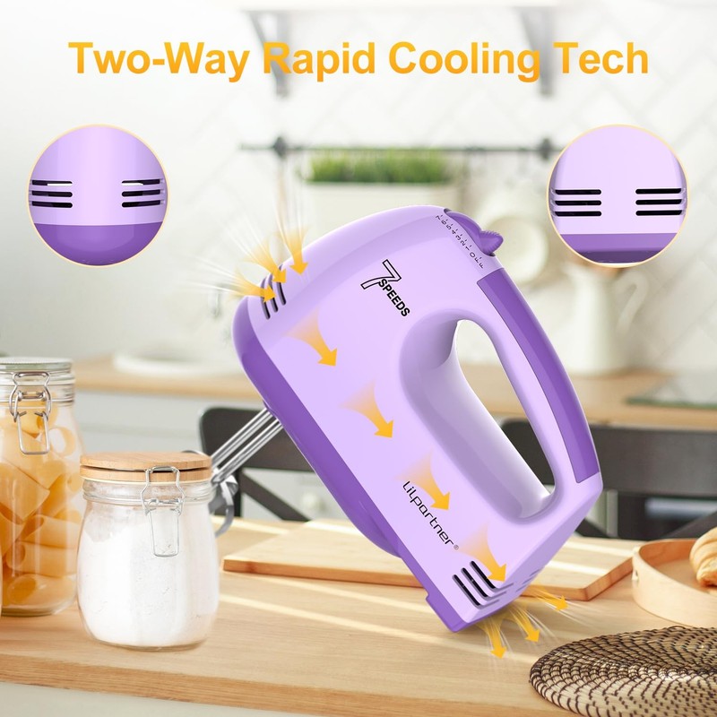 Hand Mixer Electric, Ultra Power Kitchen Hand Mixer With 7-Speed & 5 Stainles... gallery