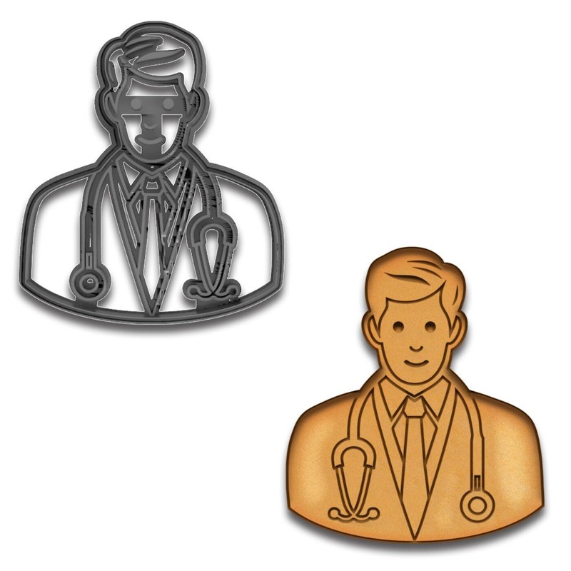 Doctor Cookie Cutter & Stamp – 4×3.46″ (Random Color)