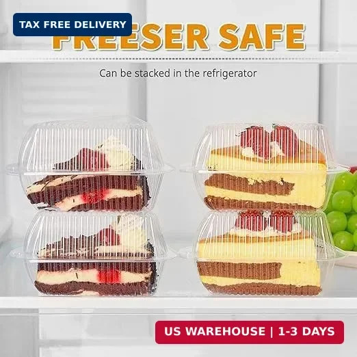 50 Pack Triangle Cake Slice Containers To Go Dessert Boxes | Disposable Pie Slic gallery