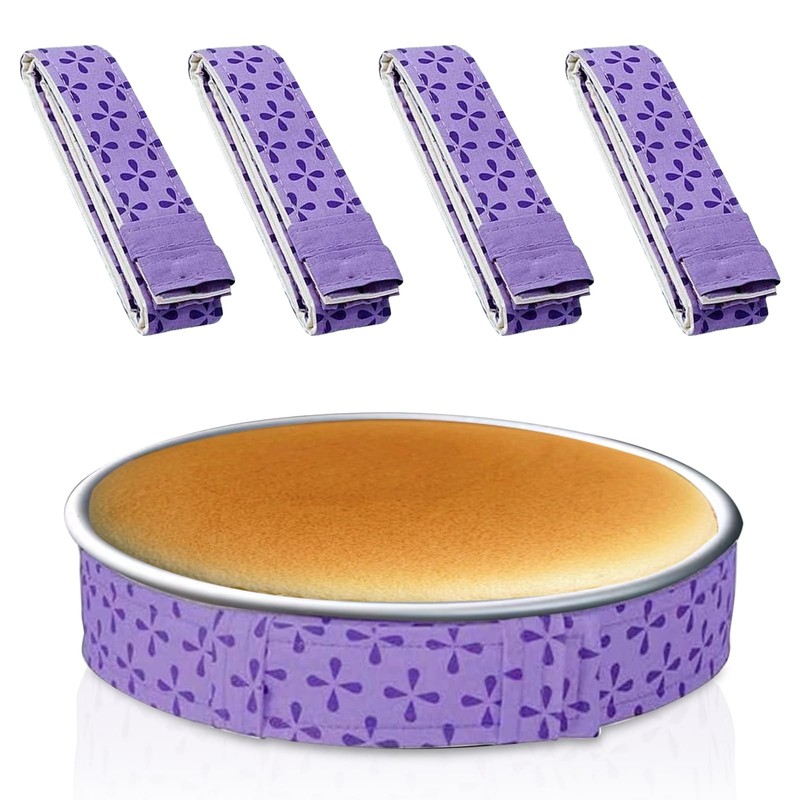 Bcautay 4 Pcs Baking Strips Cake Pan Dampen Absorbent 36in, Purpl
