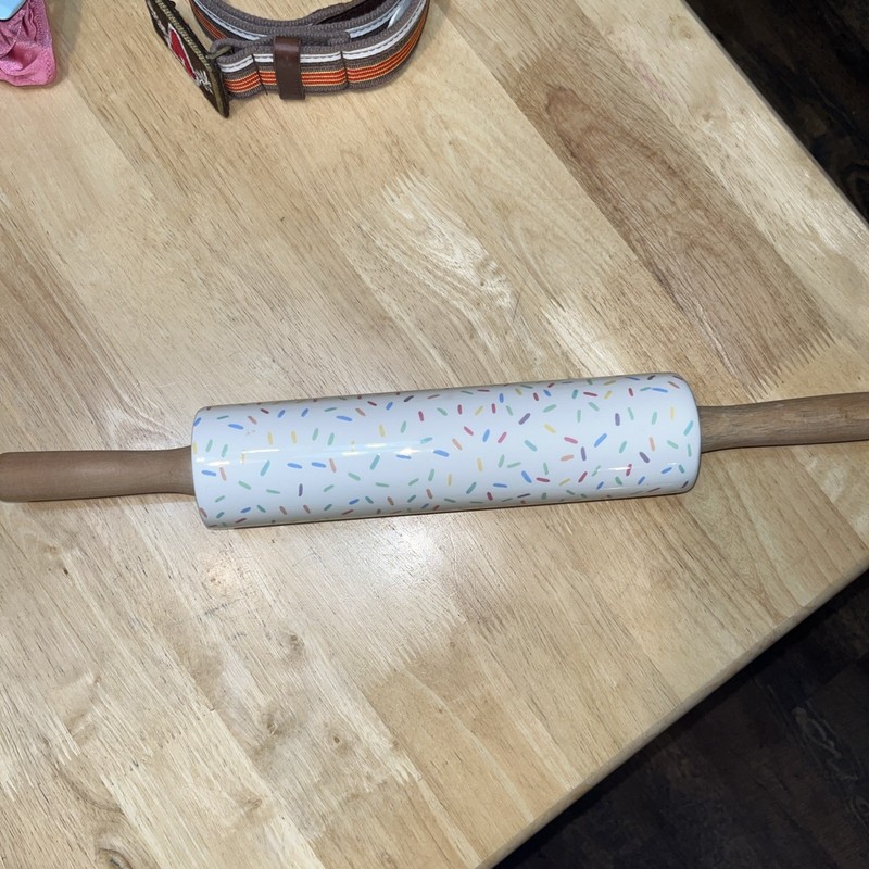 Martha Stewart Ceramic Rolling Pin Multicolor Confetti Birthday Cake Sprinkles