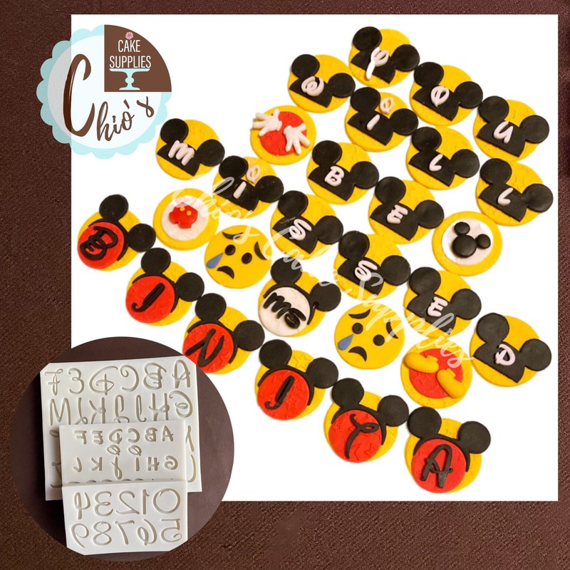 Alphabet Uppercase / Lowercase Letters & Numbers Silicone Molds. Model #002 gallery