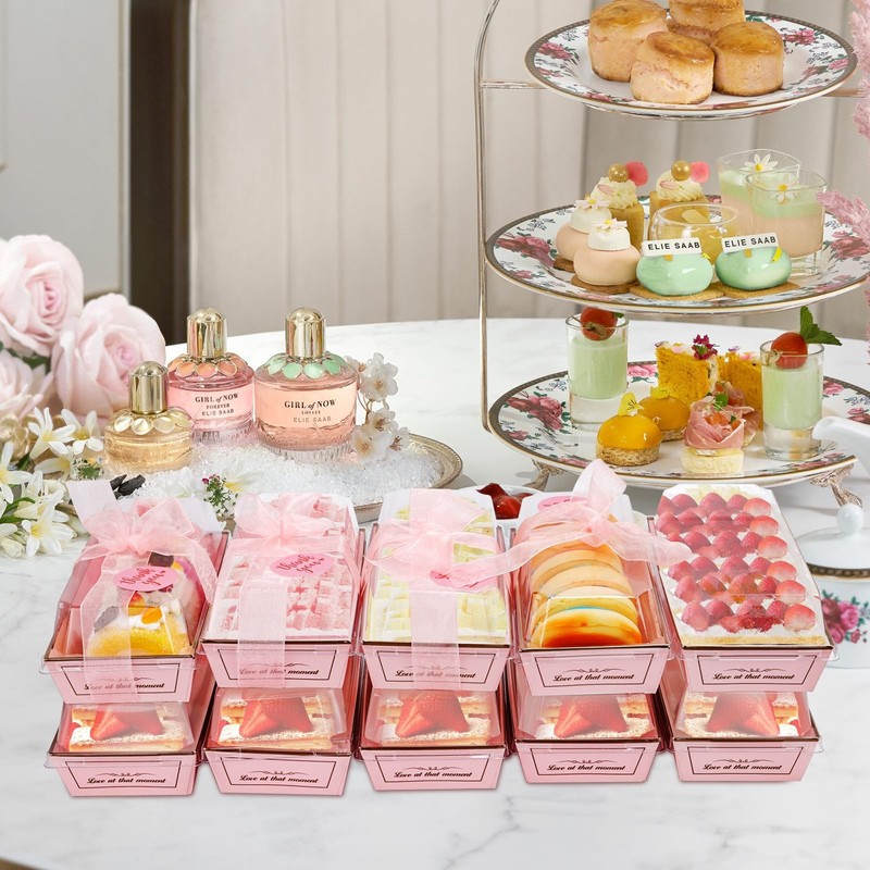 100Sets Mother's Day Treat Boxes Chocolate Covered Strawberries Boxes with Cl... gallery