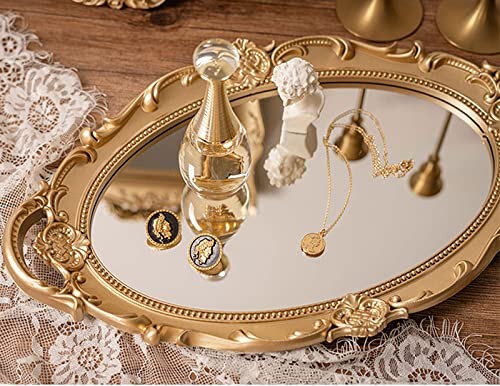 Sooyee Decorative Gold Mirror Tray with Handle for 14" x 9.8" x 1.1", gallery