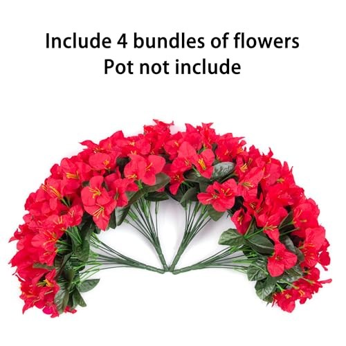 Bougainvillea Artificial Flowers for Outdoors Faux Plants Spring Summer Red gallery
