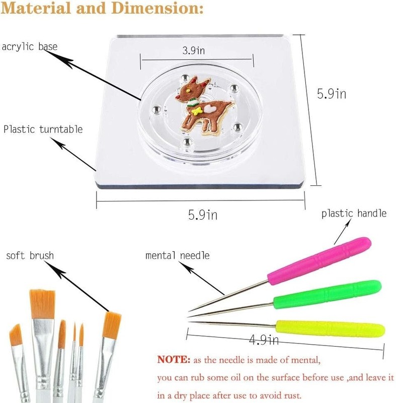 Cookie Decorating Turntable Anti-Slip Acrylic for Cupcake Sugar Icing Tools Bx19 gallery