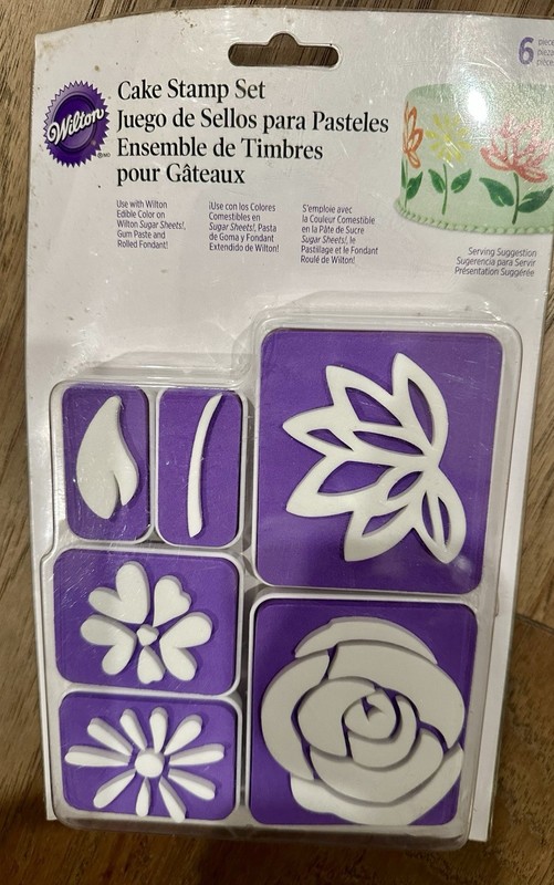 Wilton Three Different Cake Stamp Sets & Pattern Roller -NEW- gallery