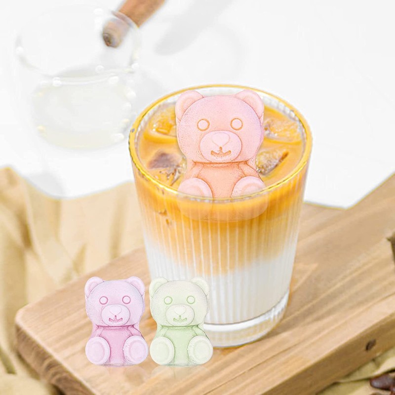 Silicone Bear Ice Molds Cute Pastry Baking Molds 3D Bear Ice Mold Baking Trays