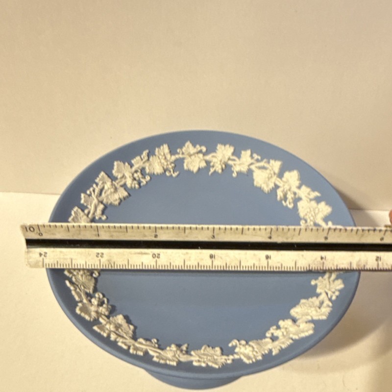 Wedgwood Blue and White Floral Ceramic Round 6” Cake/Compote Stand Matte Finish gallery