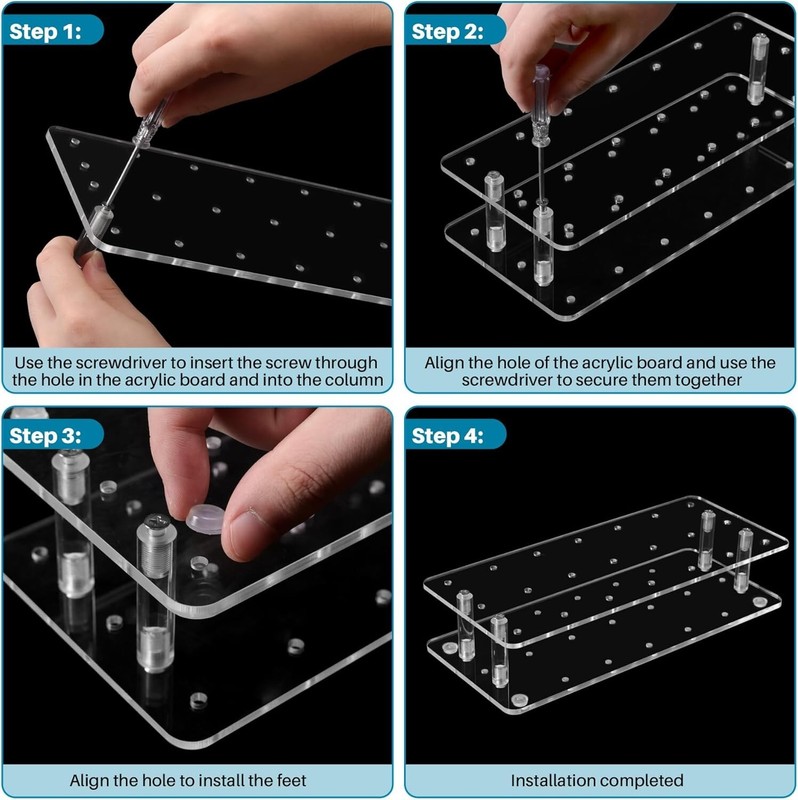 Compact 2-Tier Acrylic Cake Pop Holder For Sticks Under 0.2 Inch Diameter gallery