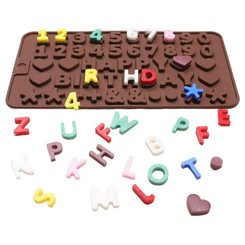 Silica Gel Silicone Mold 26 Letters Chocolate Number Cake Decoration Candy Jelly gallery