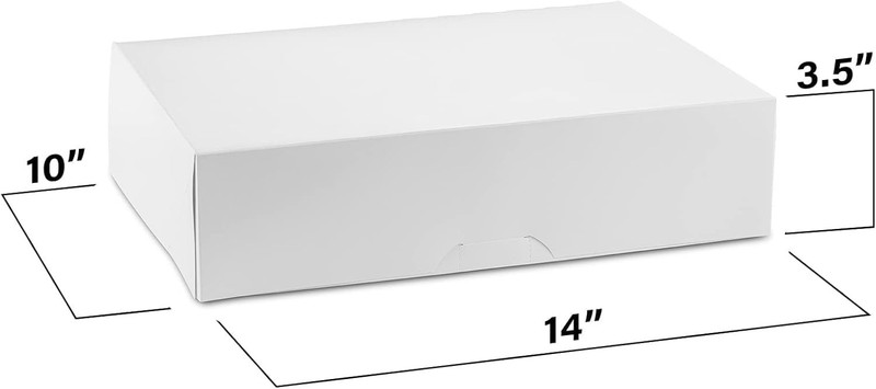 MT Products White Donut Boxes - 14" x 10" x 3.5" White Bakery Box - Pack of 125 gallery