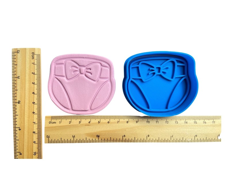 Baby Shower Cookie Cutters - Milk Bottle, Pillow, Moon with wing, Nappy with bo gallery