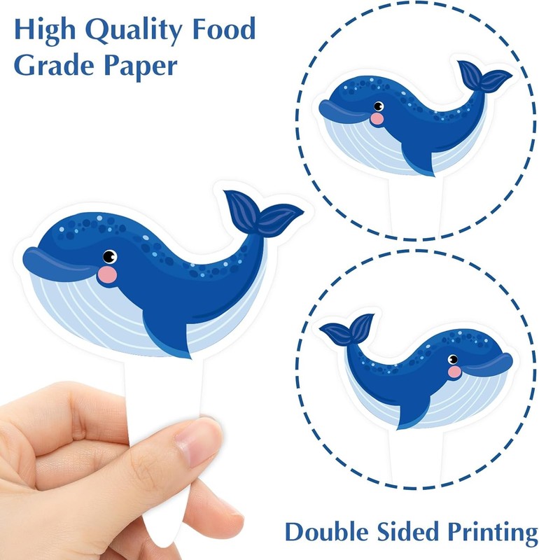 36PCS Under the Sea Cupcake Toppers - Cute Cartoon Ocean Sea Animals Cake Topper gallery