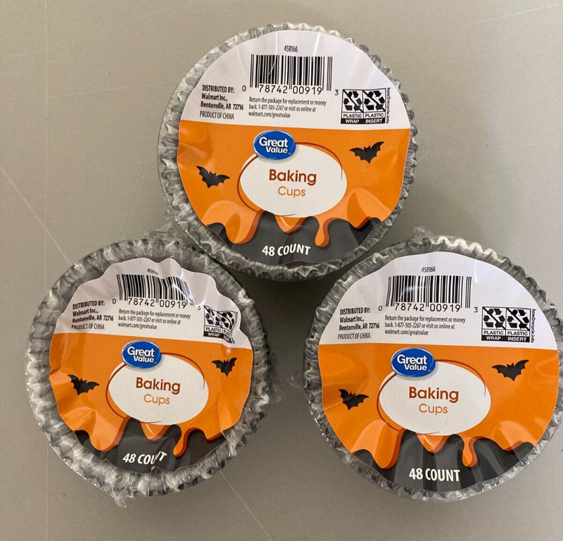 (Pack of 3) 3" 48CT Great Value Halloween Cupcake Baking Cups "Happy Haunts" gallery
