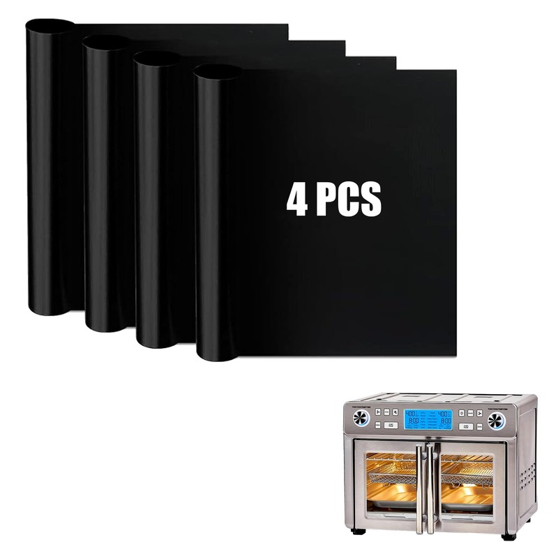 4 Pcs Air Fryer Oven Liners for Emeril Lagasse Dual Zone 360 Small, Black