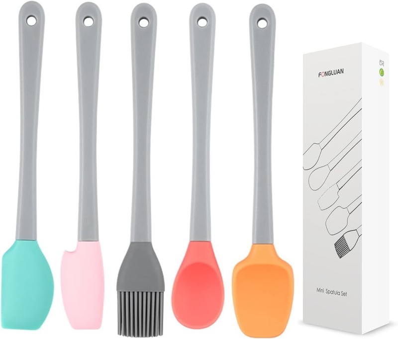 Mini Silicone Spatula Set of 5 – Heat Resistant & Nonsti Rubber Spatulas