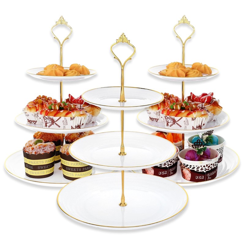 3 Pack Tiered Cupcake Stand, Plastic Cupcake Stand Tower, 3 Tier Round Shape …