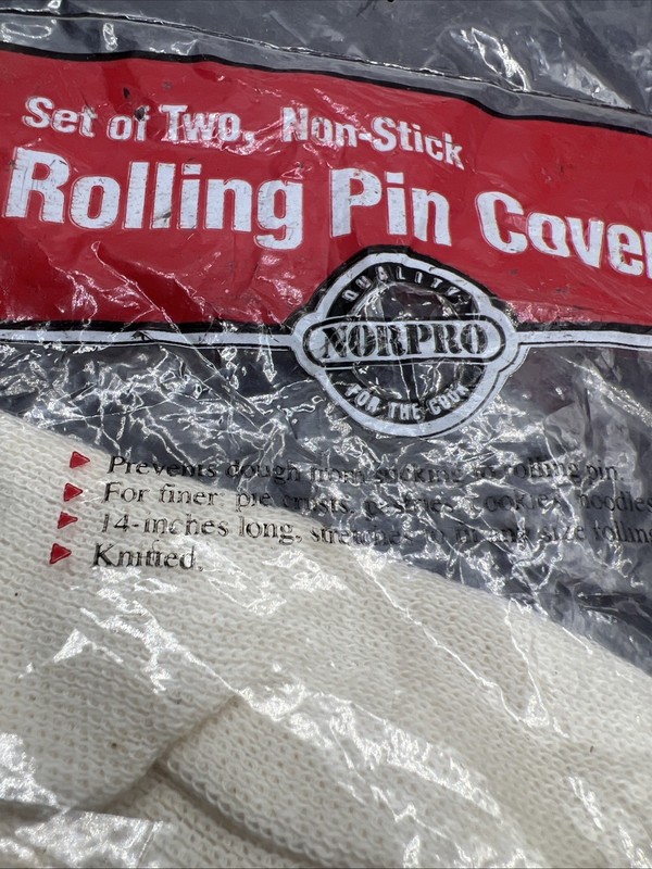 Vintage Norpro Set Of Two Non-stick Rolling Pin Covers NIP gallery