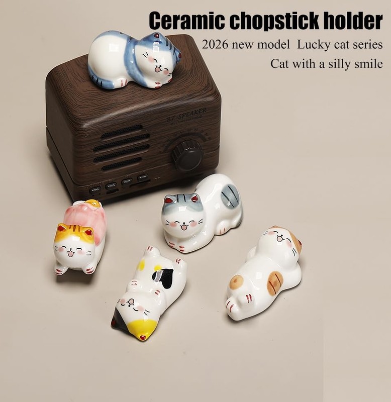 Japanese groceries Animal series Ceramic chopstick holder Spoon holder and fo... gallery