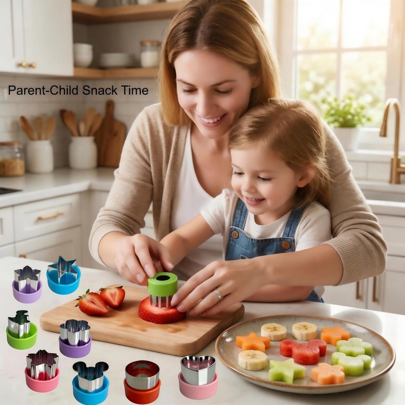 LBUQSVF 9 PCS 1.5 In Mini Cookie Cutters Set for Kids, Stainless Steel Small ... gallery