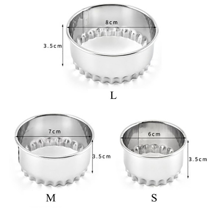 Set Of 3 Stainless-Steel Plain Crinkle Scone Pastry Quiche Tart Cookie Cutters gallery
