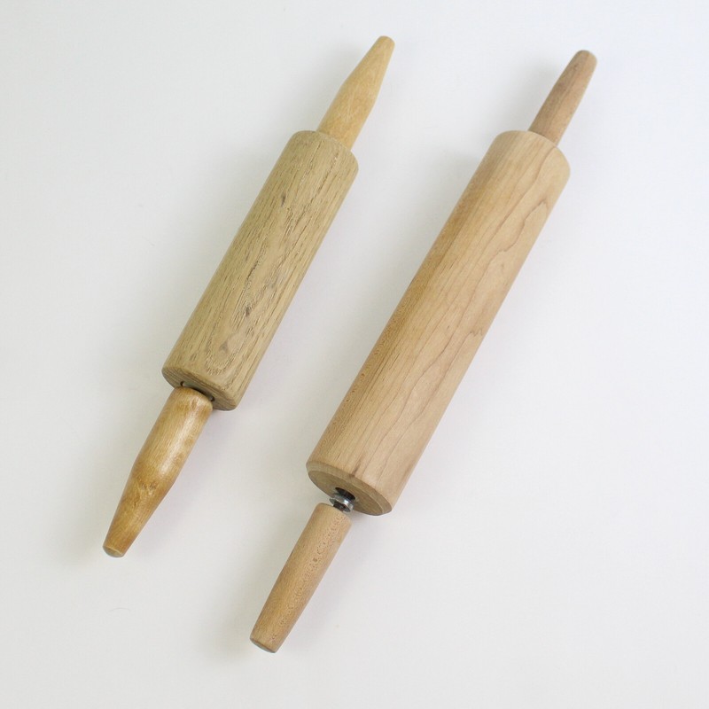 Lot of 2 Wooden Rolling Pins 7″ and 9.5″ Baking Cooking Kitchen Tools