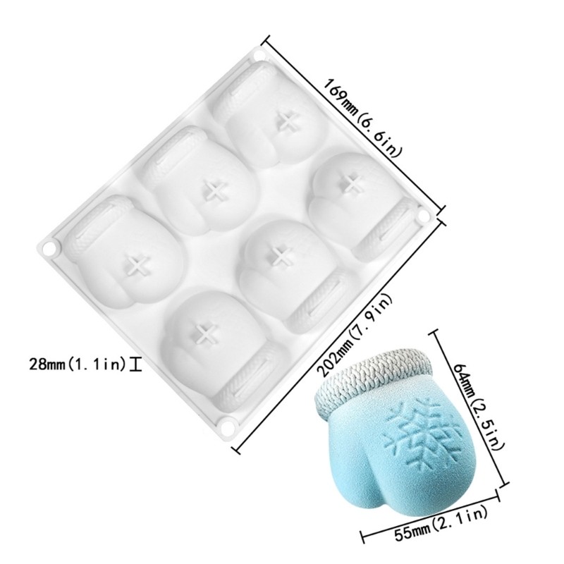 Christmas Snowflake Gloves Silicone Molds for Festival Cake Baking Dessert Tool gallery