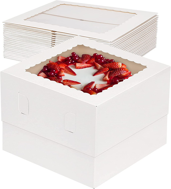 28Pcs Cake Boxes 10X10X8 Inch White Bakery Boxes with Window gallery