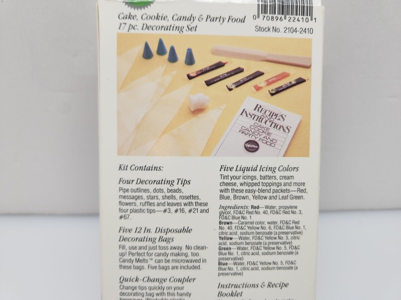 Vtg. WILTON Cake, Cookie, Candy & Party Food 17pc. Decorating Set 1990 🌺 NEW gallery