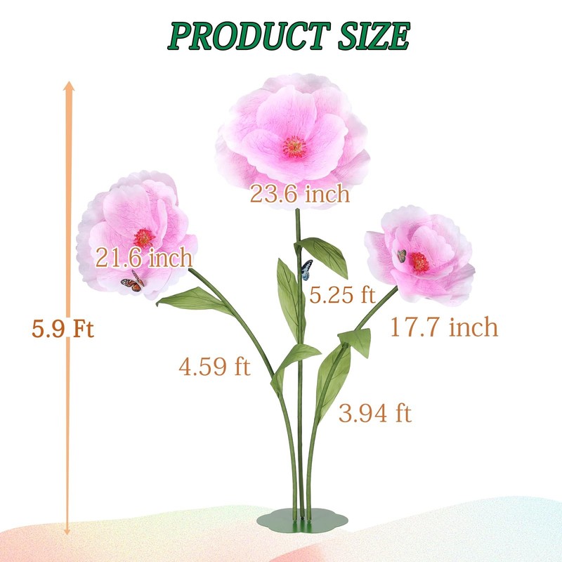 Puibtoiv Giant Artificial Flowerslarge Floral Decorationsbig Paper Flower For gallery