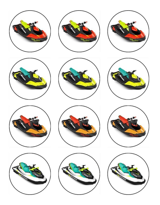 Jet-Ski Edible Cake Topper Icing Birthday Water Sports Cake Decoration (3 Sizes) gallery