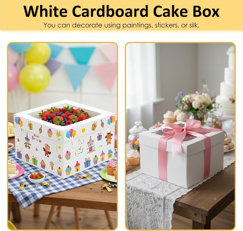 Sturdy 12x12x8 Inch Cake Carrier - 48 Pack for Weddings, Parties & Celebrations gallery