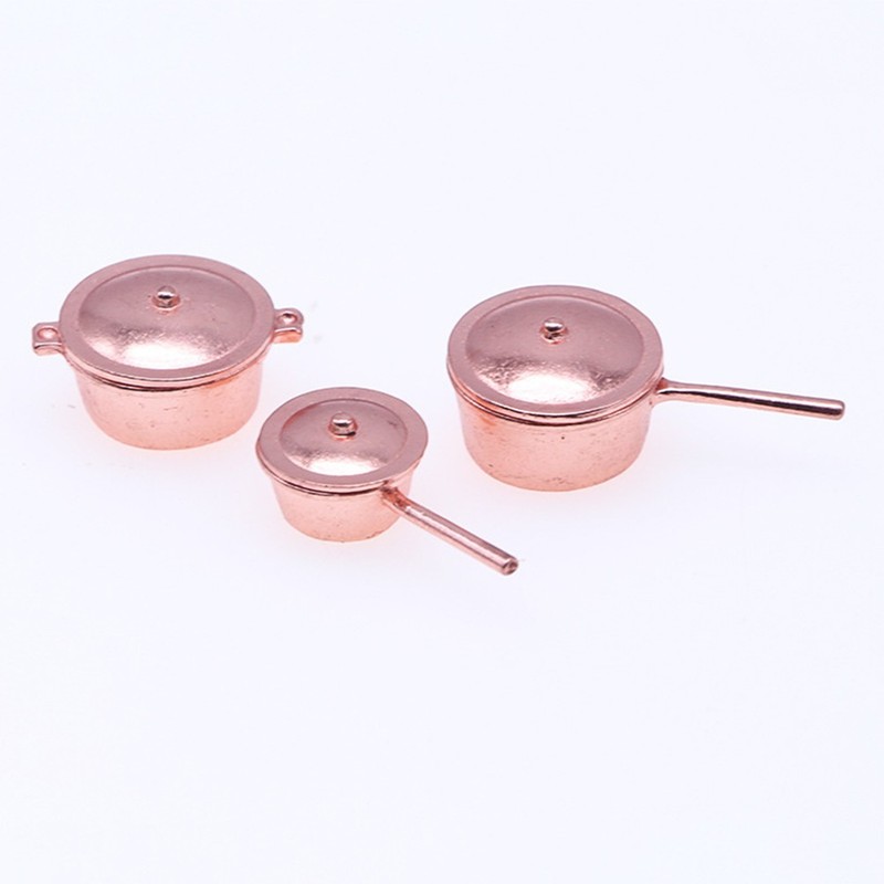 3 Pcs Dollhouse Cookware Accessories Children's Mini Kitchen Toy gallery