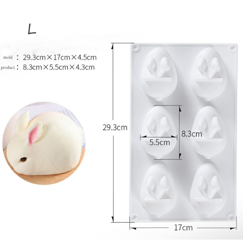 6Hole Silicone Mold 3D Rabbit Shape Cake Mold Mousse Dessert Molds Bakings gallery
