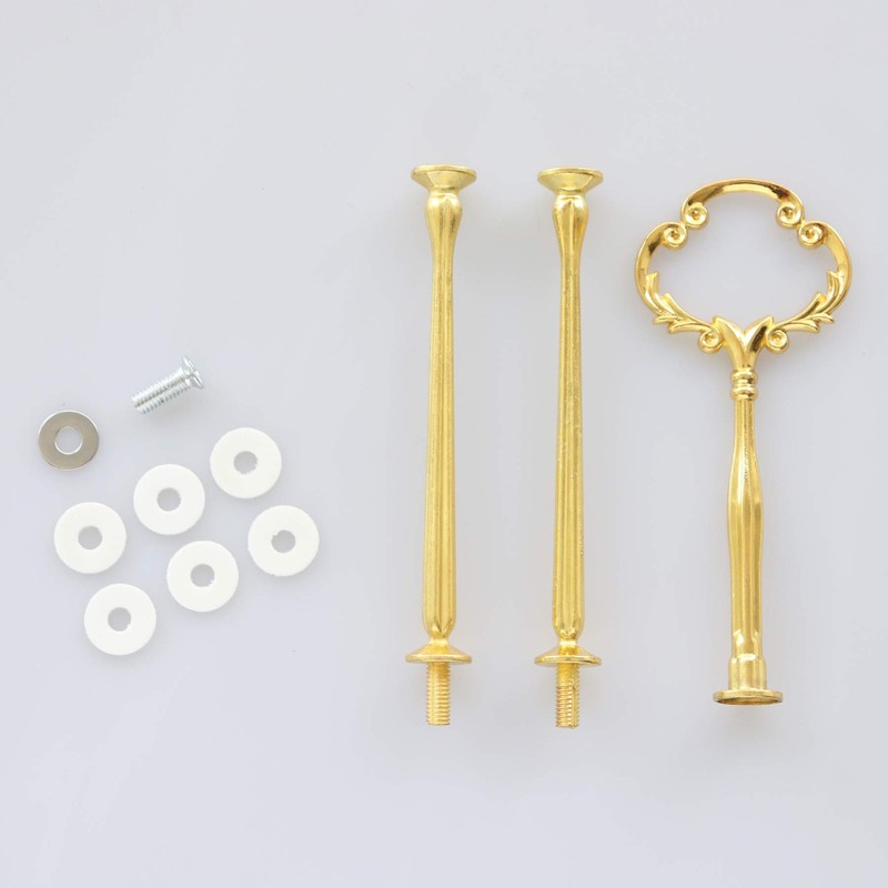 3 Tier 14" Heavy Metal Cake Stand Holder Fruit Plate Stand Fitting Hardware R... gallery