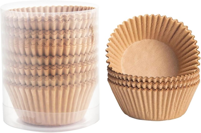 100-Pack Premium Neutral Paper Muffin Liners, Cupcake Baking Liners Unbleached,