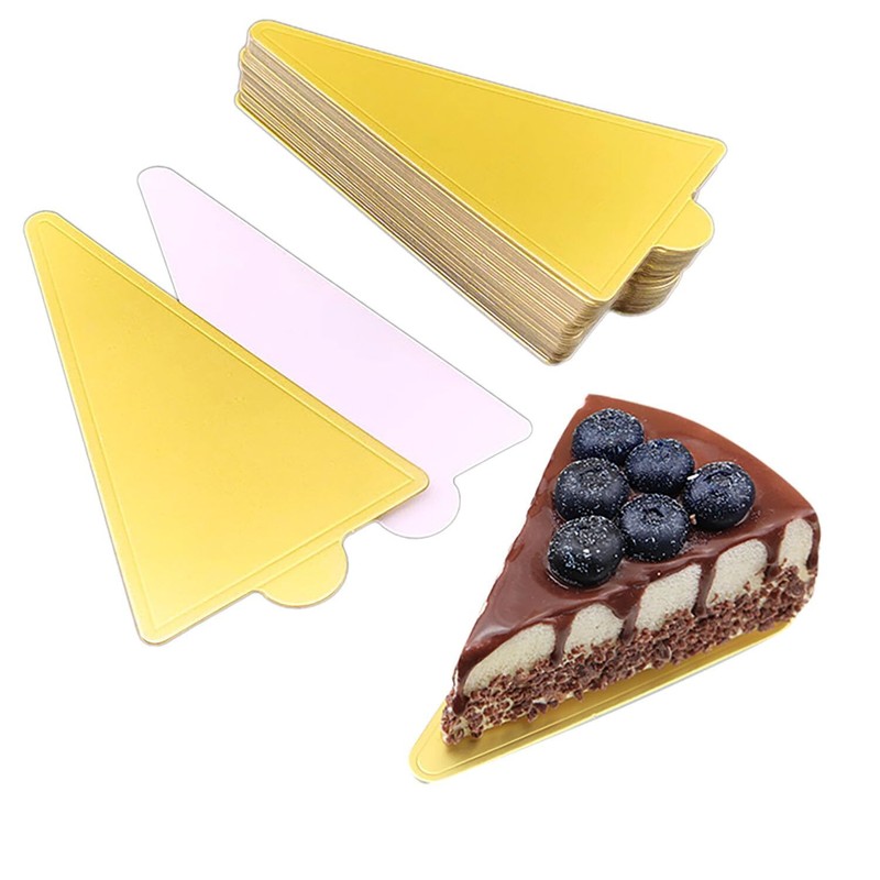 Mini Triangle Golden Cake Boards 100pcs Mousse Cupcake Base Paper Plates Tria…
