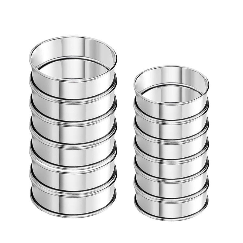 Uncle Jack 12Pcs Double Rolled English Muffin Rings, Stainless Steel Crumpet …
