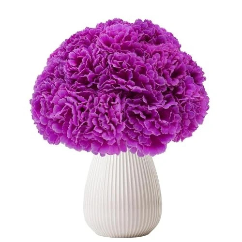Silk Carnation Flower, 50 Artificial Flowers, Used for Wedding Purple gallery
