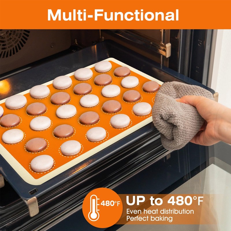 Macaron Silicone Baking Mats Kit, Best Japan Silicone, Easy 16.5 X 11.6 IN gallery