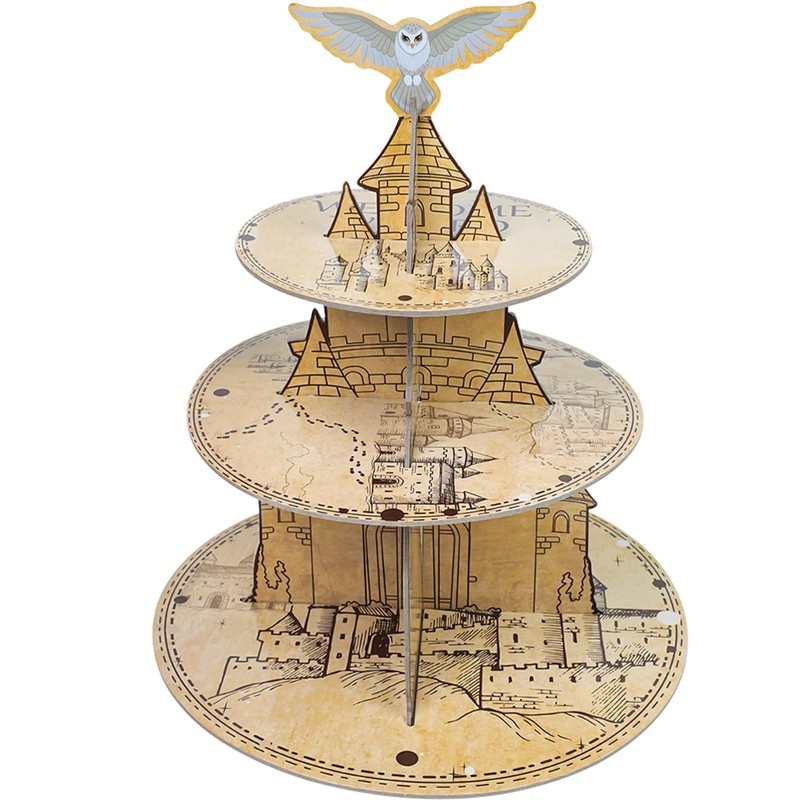Magical Cupcake Stand 3 Tier, Birthday Halloween Dessert Tower, Beige