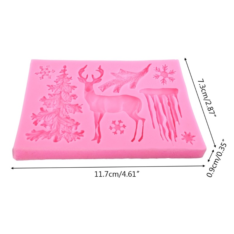 3D Christmas Theme Deer Silicone Mold Snowflake Chocolate Cake Fondant DIY Mould gallery