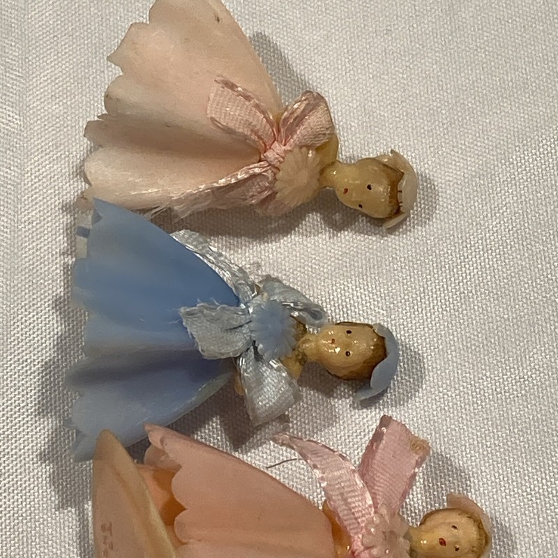 4 Ballroom Ladies Cake Decorations Hong Kong 3 Pink & 1 Blue, 1.5 In Tall, 1950s gallery