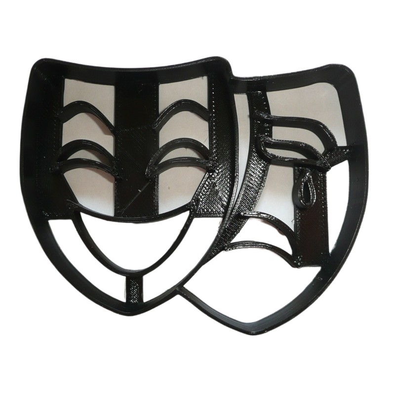 COMEDY AND TRAGEDY THEATRE DRAMA MASKS COOKIE CUTTER USA PR5229